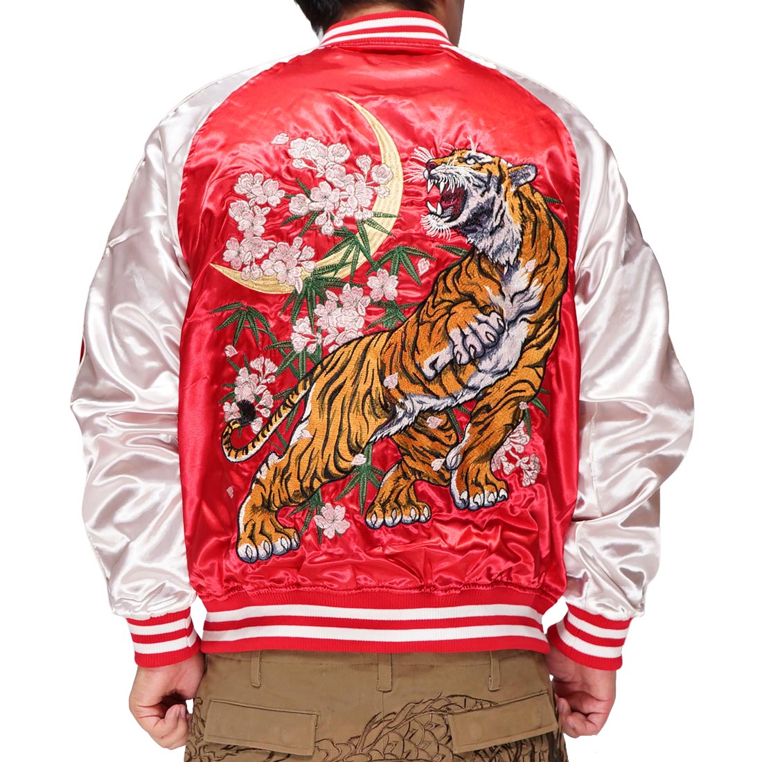 朧 おぼろ 和柄 スカジャン メンズ 華鳥風月 虎 刺繍 ユニセックス