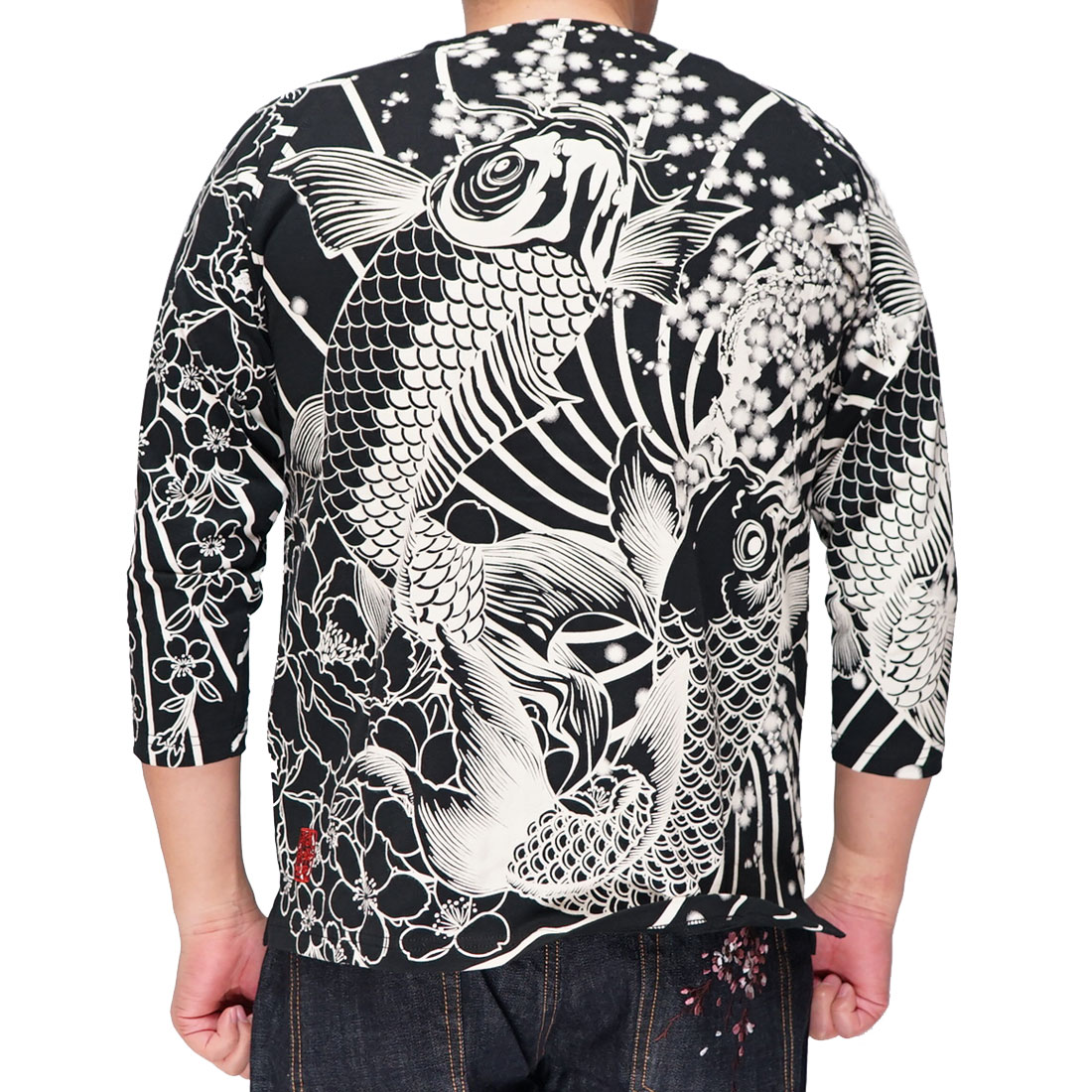 絡繰魂 カラクリダマシイ 和柄 ダボシャツ メンズ 抜染 夫婦鯉 231010