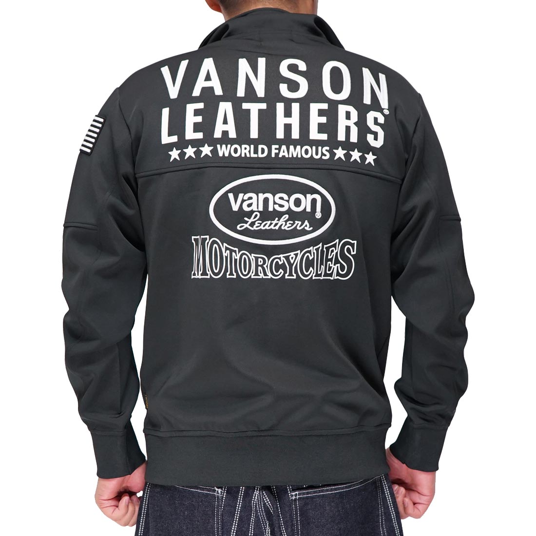 VANSON バンソン パーカー メンズ ジャージ ジャケット ロゴ刺繍 NVSZ-2301