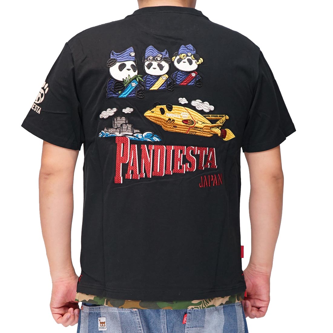 パンディエスタ PANDIESTA Tシャツ 半袖 パンダ スペースシップ メンズ 和柄 523857