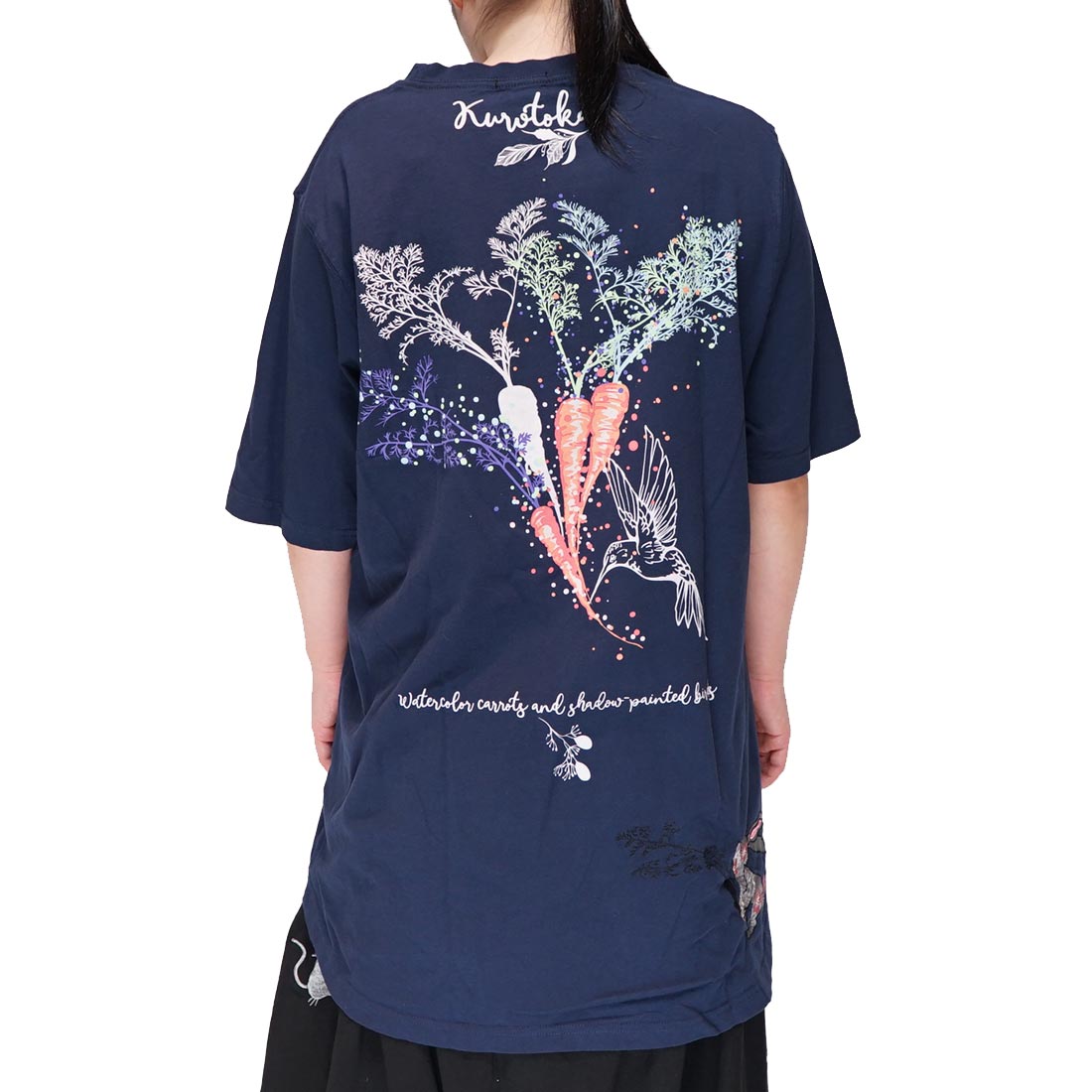 黒菟華 kurotoka 和柄 Tシャツ レディース チュニック 半袖 兎 参丸一 AL-75903...