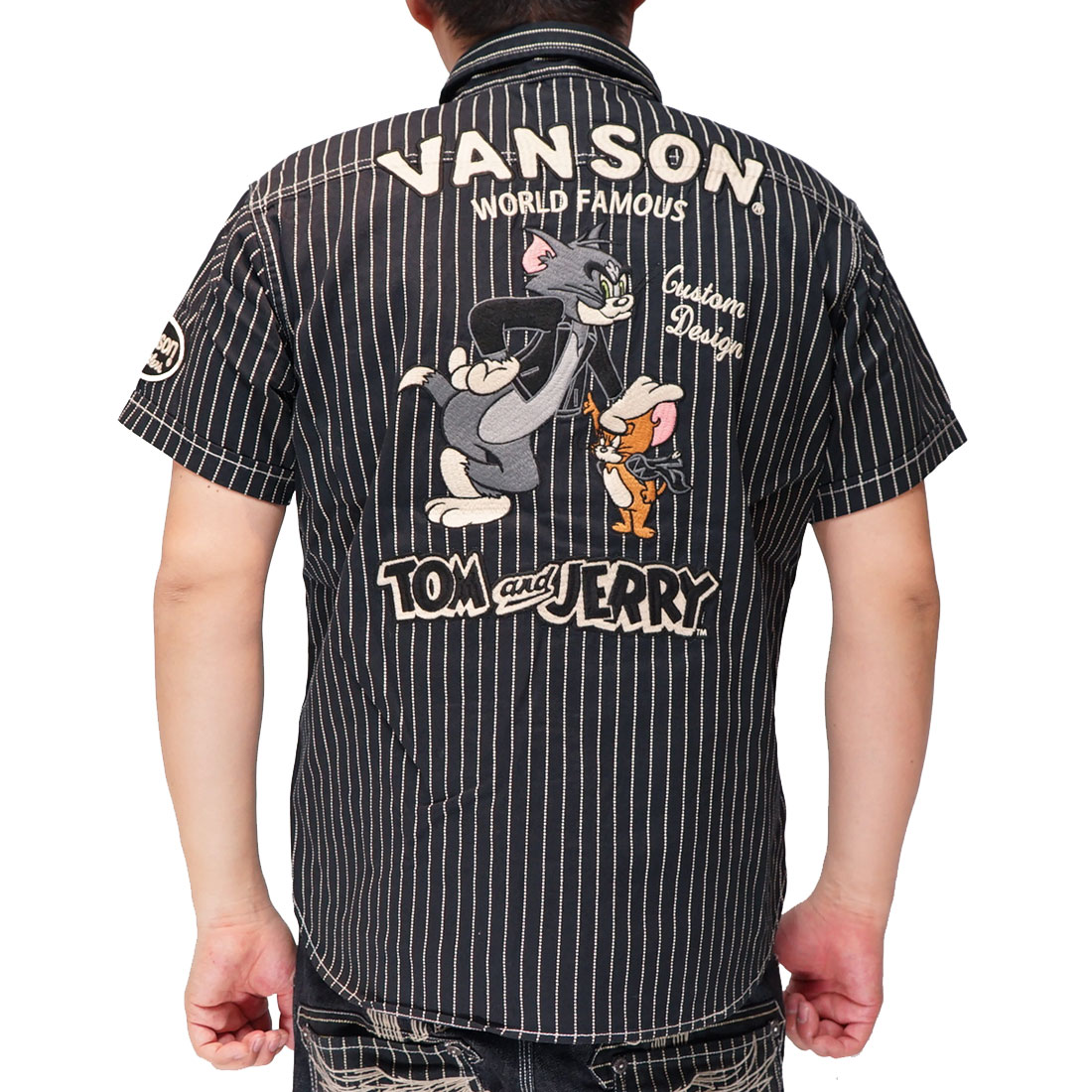 VANSON バンソン トムとジェリー コラボ デニム シャツ 半袖 メンズ