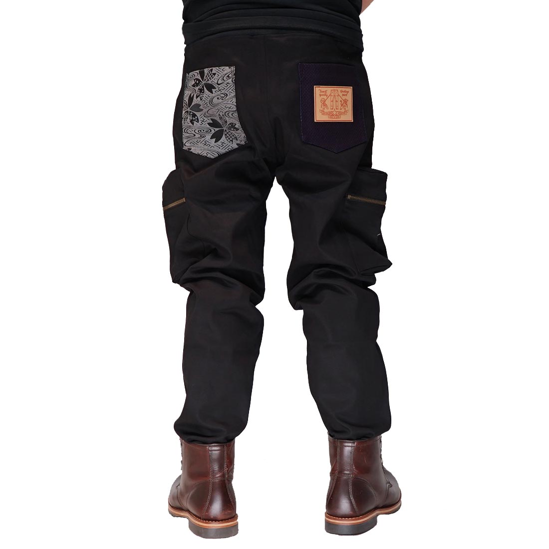 ちぎり CHIGIRI 和柄 メンズ ストレッチデニム 斜めジップ イージー