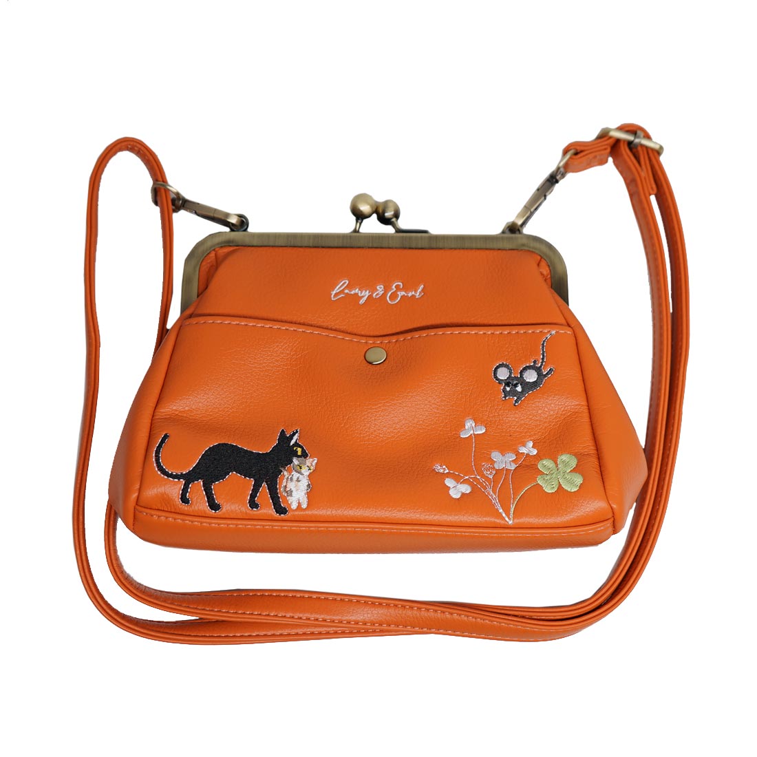 LIN 和柄 ポーチ シロツメクサポーチ 小物 化粧品入れ 黒猫のLamyとネズミのEarl ラミ＆アール 参丸一 AL-75709 送料無料 LIN 和柄 ポーチ シロツメクサポーチ 小物 化粧品入れ 黒猫のLamyと