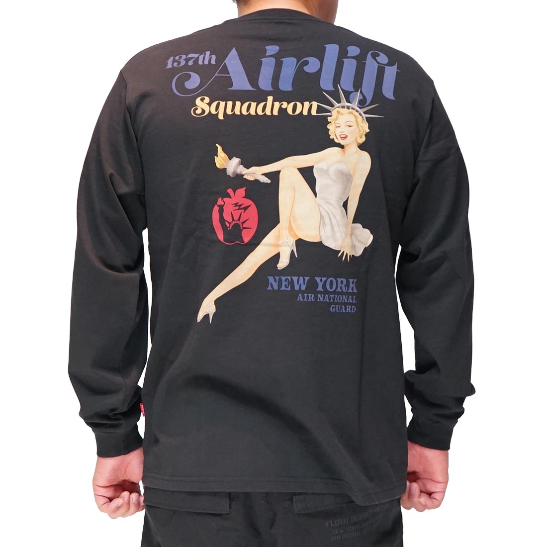 アヴィレックス ピンナップガール ミリタリー シャツ 長袖 バックプリント AVIREX アヴィレックス アビレックス 長袖 Tシャツ プリントTシャツ