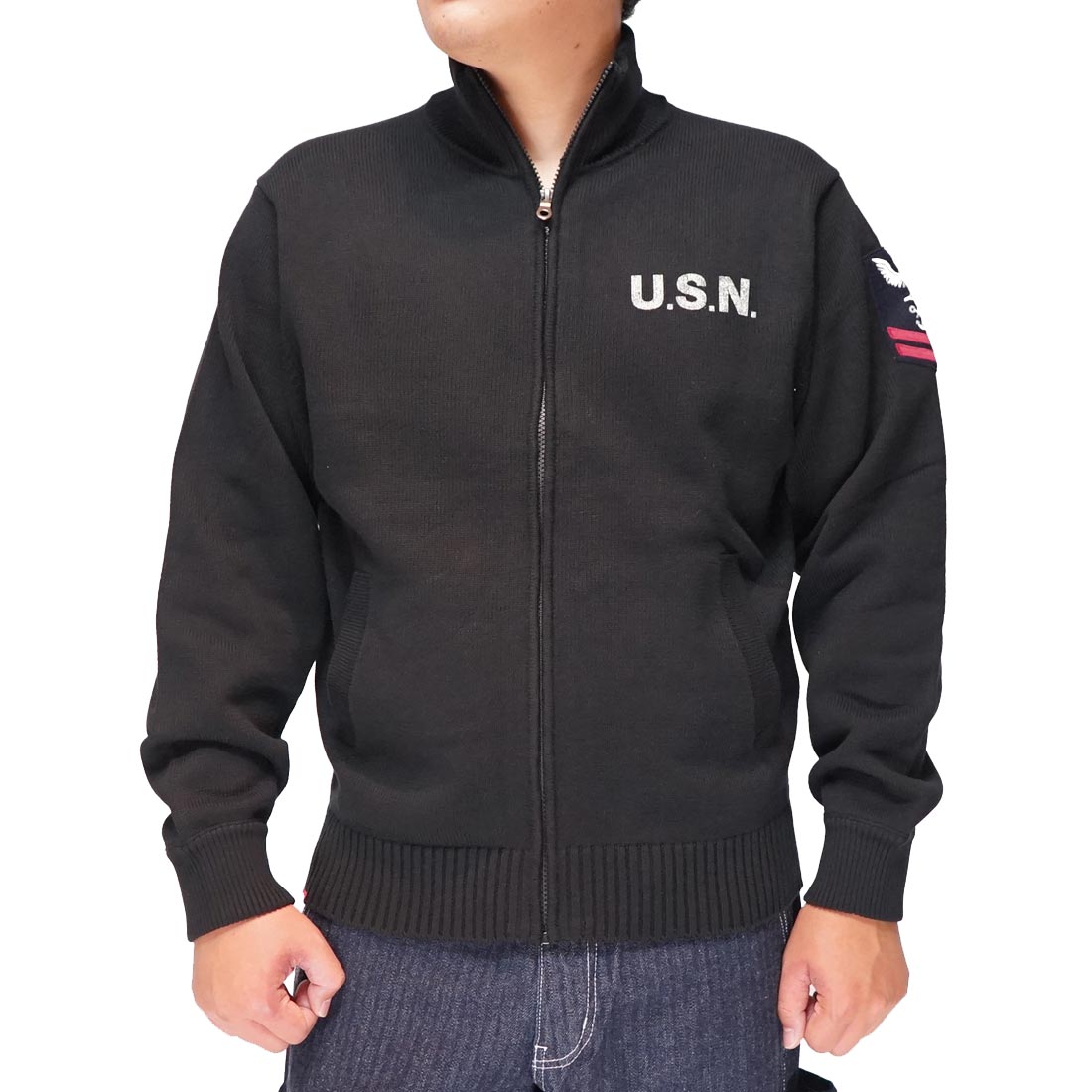 AVIREX アヴィレックス ジップアップ ニット ジャケット メンズ