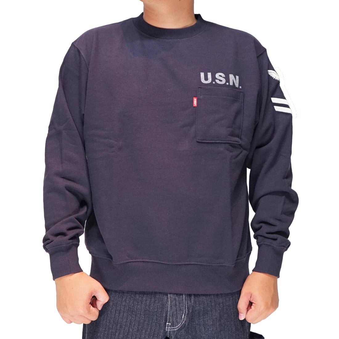 AVIREX アヴィレックス ネイバル クルーネック スウェット メンズ トレーナー 783-3932005 送料無料 AVIREX アヴィレックス ネイバル クルーネック スウェット メンズ