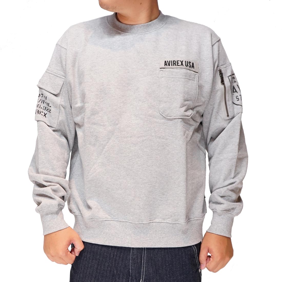 AVIREX アヴィレックス ファティーグ クルーネック スウェット メンズ