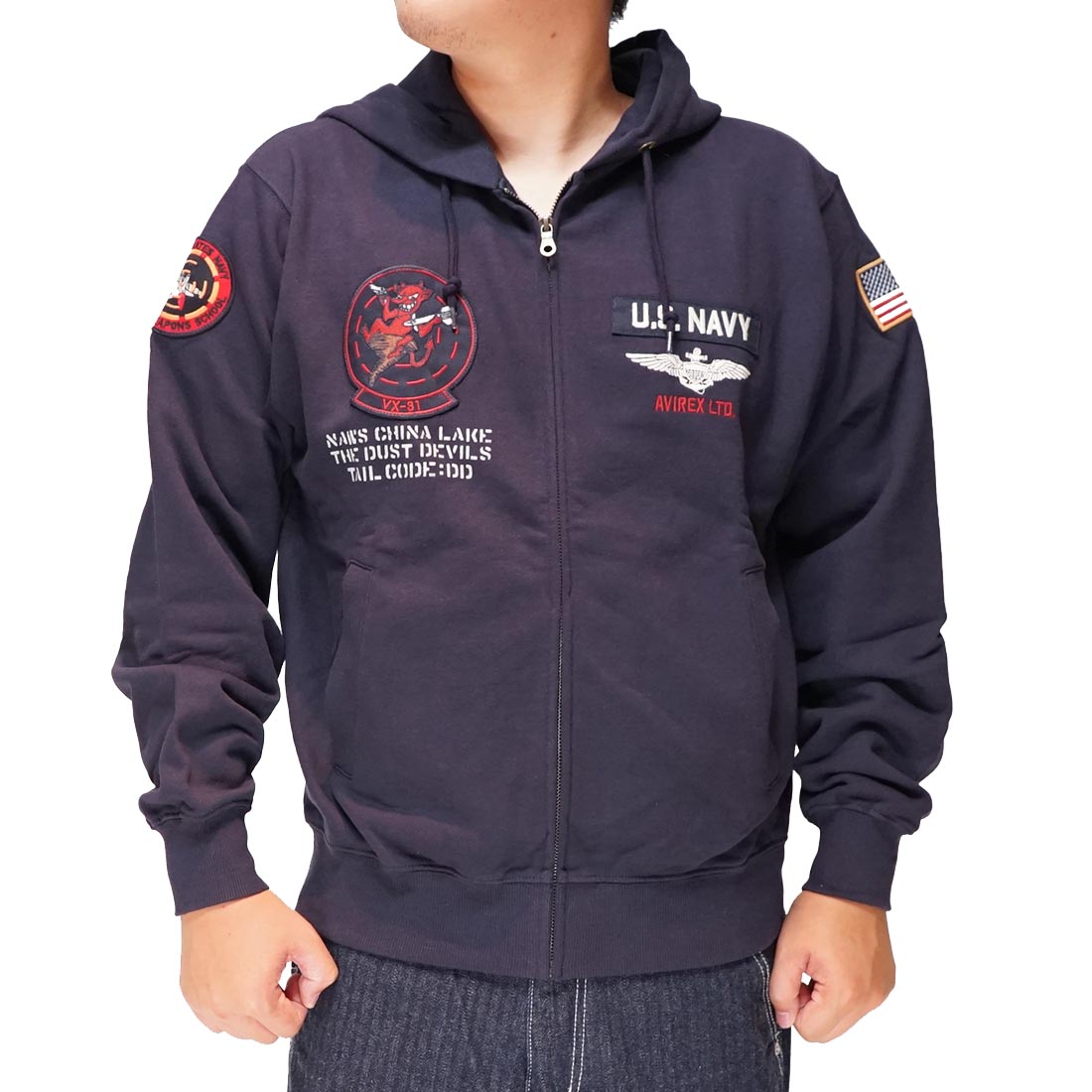 AVIREX アヴィレックス アビレックス ロングスリーブ ジップパーカー