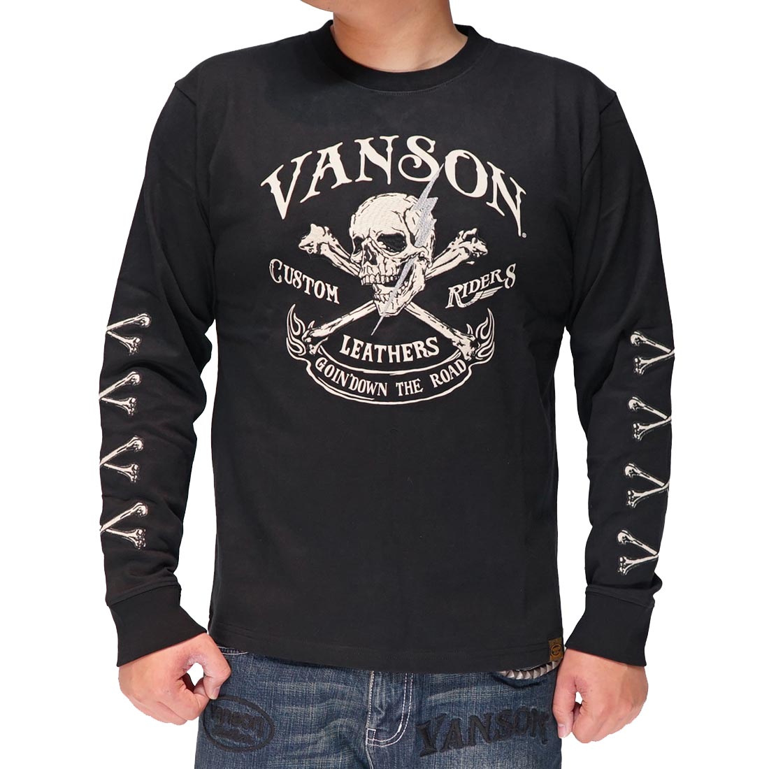 VANSON バンソン ロング Tシャツ メンズ ロンT スカル NVLT-2402 送料