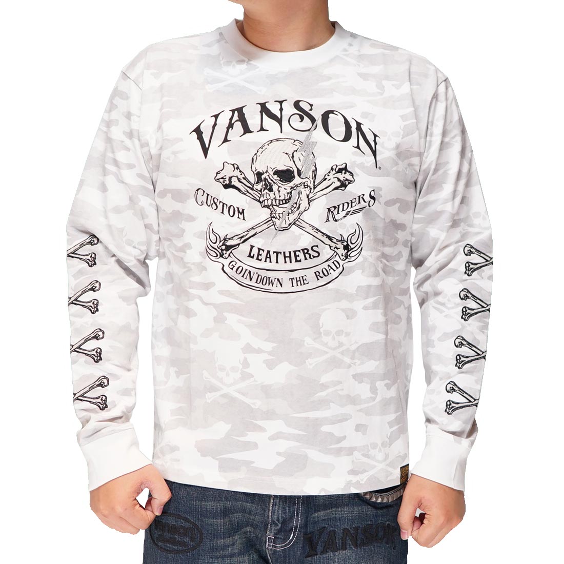 VANSON バンソン ロング Tシャツ メンズ ロンT スカル NVLT-2402 送料