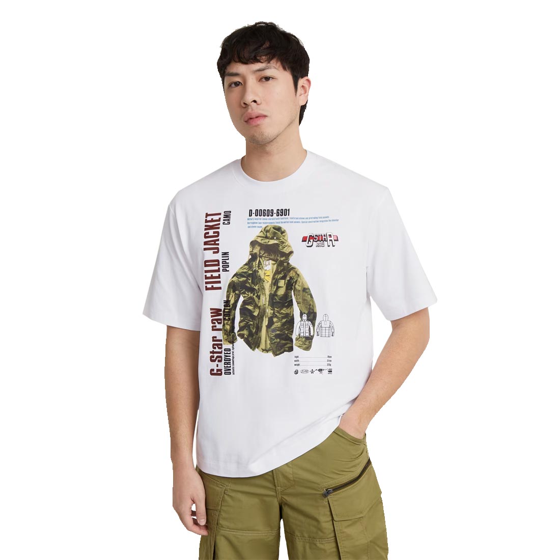 ジースター ロウ G-STAR RAW Tシャツ 半袖 メンズ MODELKIT PRINT BOXY
