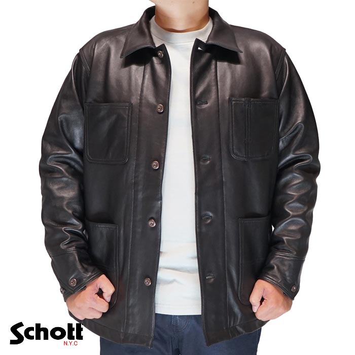 Schott(ショット) レザー ジャケット ラム カバーオール