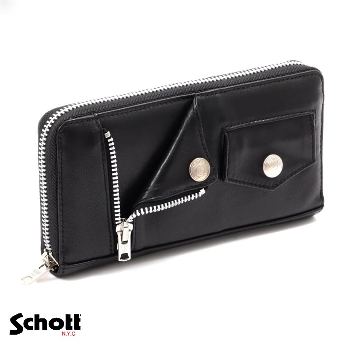 WESTERN MILLION SELLERS LP 2枚セット Schott(ショット) ミニライダース LEATHER RIDERS ZIP WALLET レザー