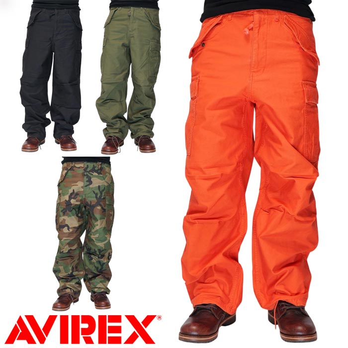 00s AVIREX ミリタリーワイドカーゴパンツ オレンジ Mサイズ Y2K AVIREX アビレックス アヴィレックス ミリタリー ナイロンコットン M