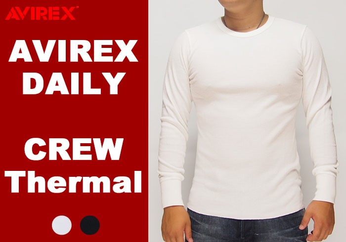 AVIREX（アヴィレックス） デイリー サーマル 無地 長袖 クルー ロング