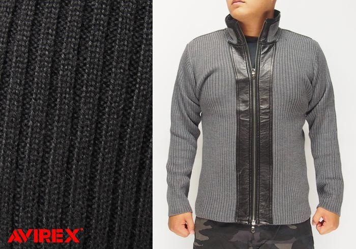 AVIREX（アヴィレックス） レザーカスタムリブセーター ジャケット