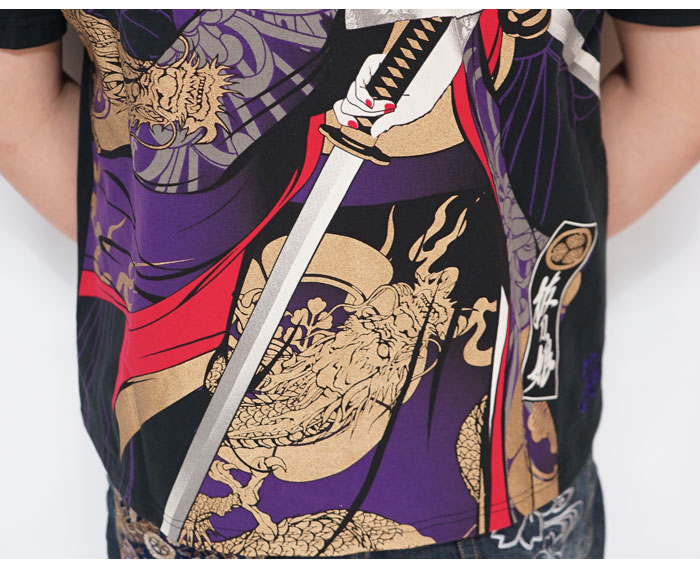 絡繰抜刀娘　ポロシャツ　黒　4L 新品未使用 抜刀娘 バットウムスメ 絡繰魂 和柄 ポロシャツ 結愛 がしゃ