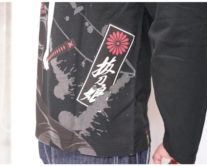 抜刀娘 バットウムスメ 絡繰魂 和柄 ロングTシャツ ロンT 長袖 結愛 く