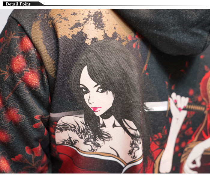 抜刀娘 バットウムスメ 絡繰魂 和柄 パーカー メンズ る凛 結愛 妃那