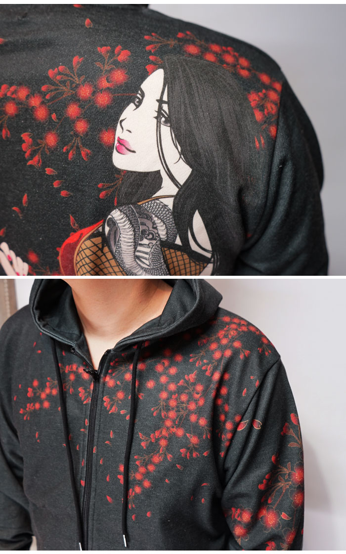 抜刀娘 バットウムスメ 絡繰魂 和柄 パーカー メンズ る凛 結愛 妃那