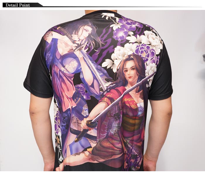 抜刀娘 バットウムスメ 絡繰魂 和柄 Tシャツ 半袖 メンズ 凛×葵 一華 