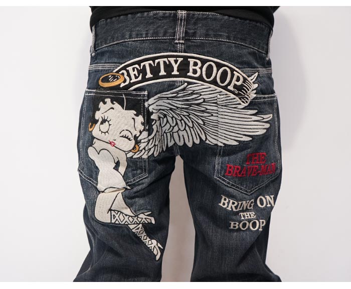 THE BRAVEMAN ブレイブマン ベティブープ ベティー コラボ ジーンズ デニム メンズ 刺繍 エンジェル BBB-2507 送料無料 THE BRAVEMAN ブレイブマン ベティブープ ベティー コラボ ジーンズ