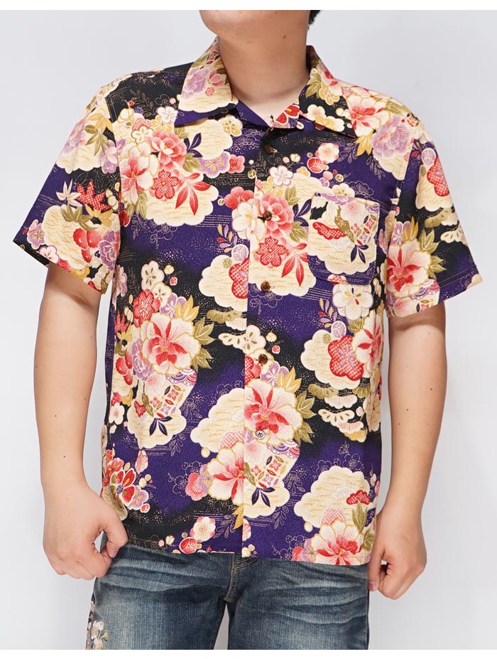 衣櫻 ころもざくら 和柄 半袖シャツ 日本製 MADE IN JAPAN メンズ 二越