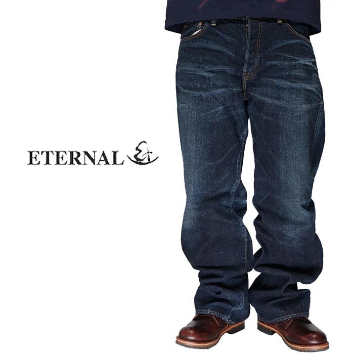 ETERNAL エターナル ストレートジーンズ 赤耳セルビッチ ルーズ デニム 