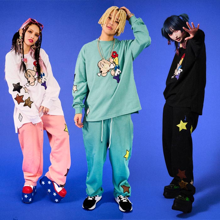 GALFY ガルフィ　うらめしやロンTee 長袖　サックス中型犬(L) GALFY (ガルフィー) うらめしやロンTee SAX / ロックファッション