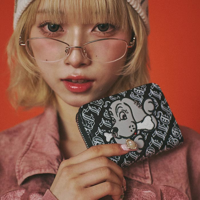 未使用品✨GALFY ガルフィー　ラウンドファスナーウォレット 財布 GALFY ガルフィー レザー ウォレット 和柄 財布 わんわん 本革 牛革