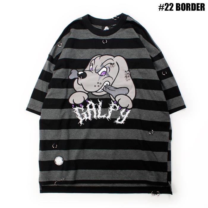 GALFY ガルフィー バチバチピアスTee 小型犬 スミクロ GALFY ガルフィー Tシャツ 半袖 メンズ レディース ドッグ 犬 バチバチ