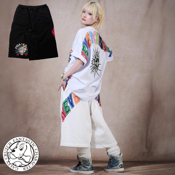 GALFY ガルフィー ショート パンツ おしゃぶりワンワンカラフルロゴ