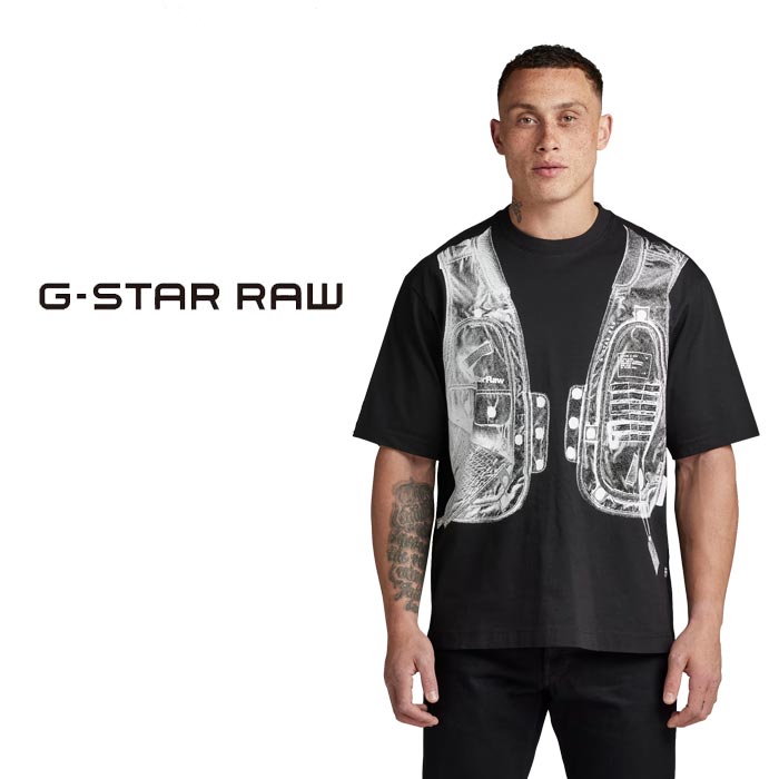 ジースター ロウ G-STAR RAW Tシャツ 半袖 メンズ SATURATED EYE LOOSE T-SHIRT D24427-C336 送料無料｜mayakasai