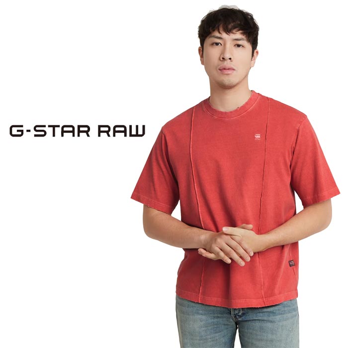 ジースター ロウ G-STAR RAW Tシャツ 半袖 メンズ OVERDYED DESTROYED
