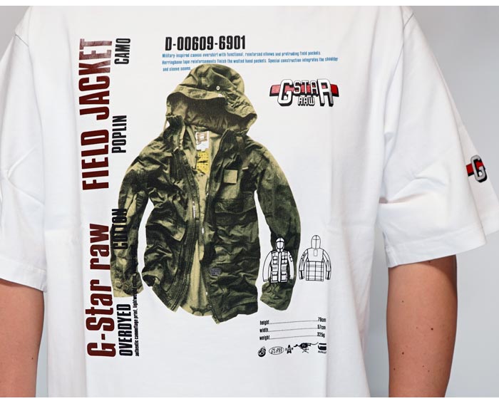 ジースター ロウ G-STAR RAW Tシャツ 半袖 メンズ MODELKIT PRINT BOXY