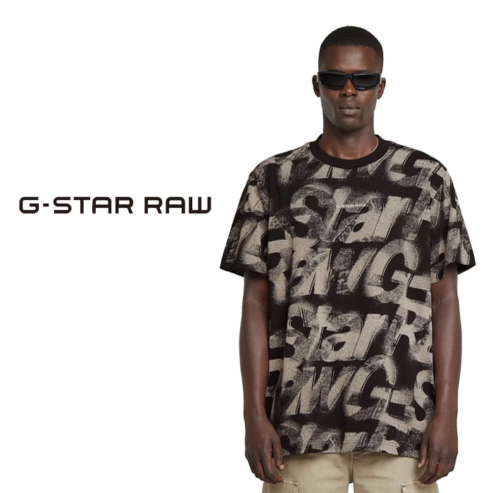 ジースター ロウ G-STAR RAW Tシャツ 半袖 メンズ Sprayed Letters