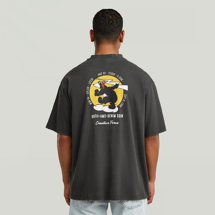 ジースター ロウ G-STAR RAW Tシャツ 半袖 メンズ Back Graphic Loose
