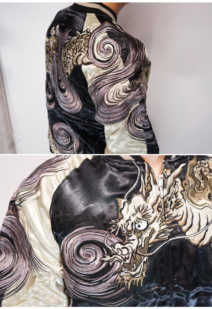 花旅楽団 ハナタビガクダン 和柄 スカジャン メンズ 総刺繍