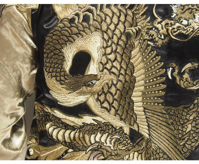 花旅楽団[ハナタビガクダン] 鳳龍図 リバーシブル 和柄スカジャン/SSJ