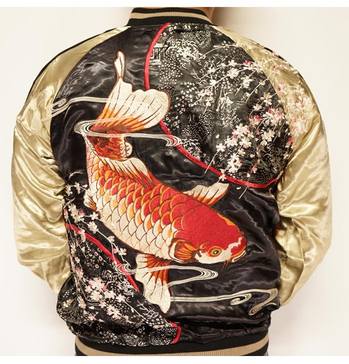 花旅楽団 ハナタビガクダン 和柄 スカジャン メンズ 総刺繍