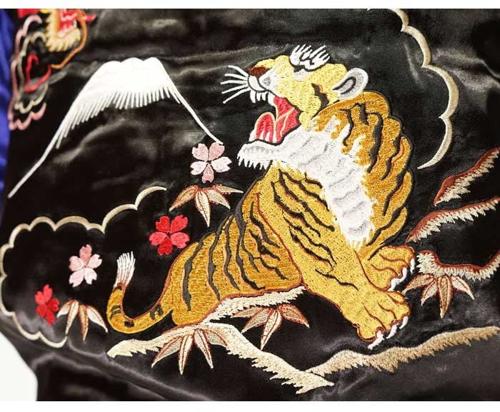 JAPANESQUE [ジャパネスク] 龍虎鷹 リバーシブル 和柄 スカジャン