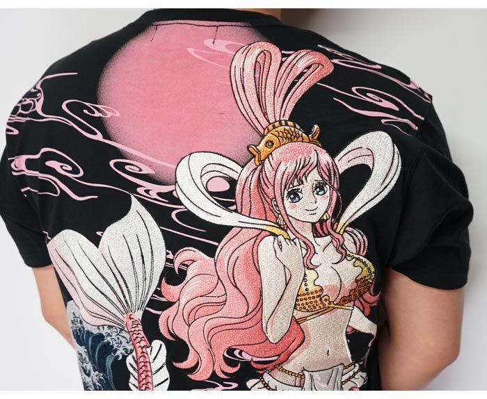 【GCDS】X One Piece コラボ しらほし Tシャツワンピース 絡繰魂 カラクリダマシイ ワンピース 人魚姫 しらほし 大波 刺繍
