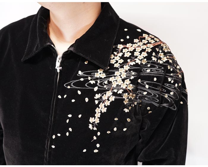 絡繰魂 カラクリダマシイ 和柄 ジャケット アウター メンズ 枝垂れ桜