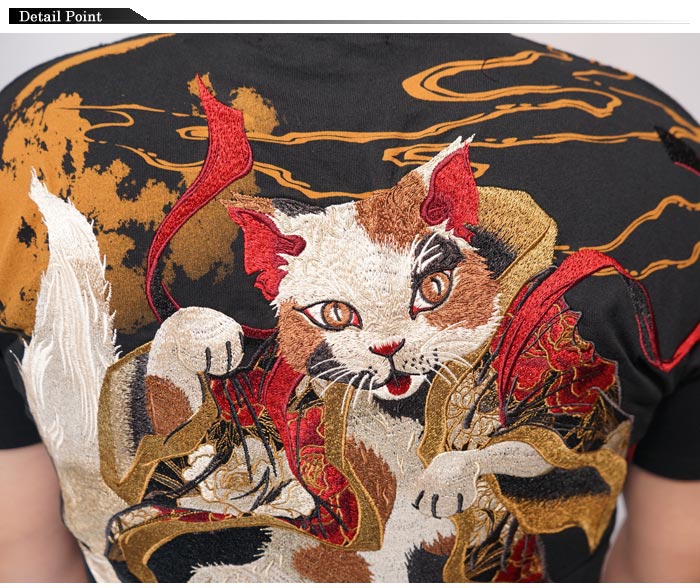 絡繰魂 カラクリダマシイ 和柄 Tシャツ メンズ 半袖 妖怪録 猫又