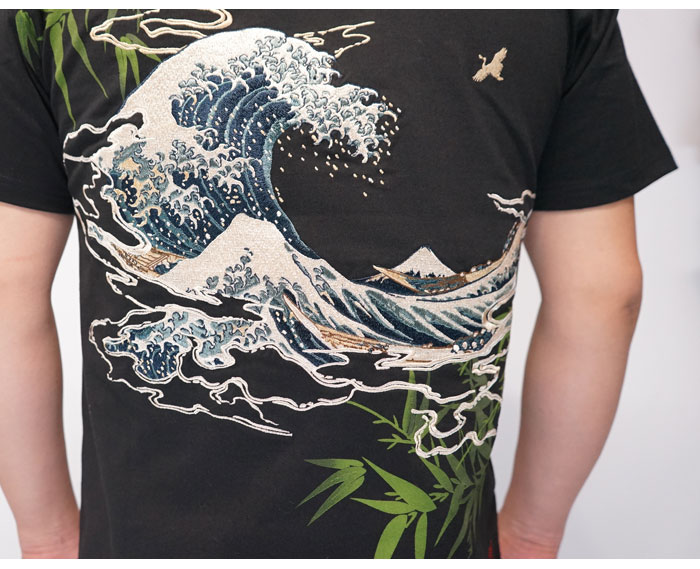 絡繰魂 カラクリダマシイ 和柄 Tシャツ メンズ 半袖 浮世絵北斎T