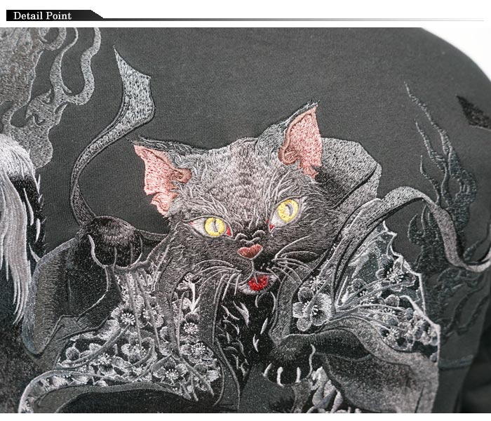 絡繰魂 カラクリダマシイ 和柄 パーカー メンズ 漆 猫又 261041 送料