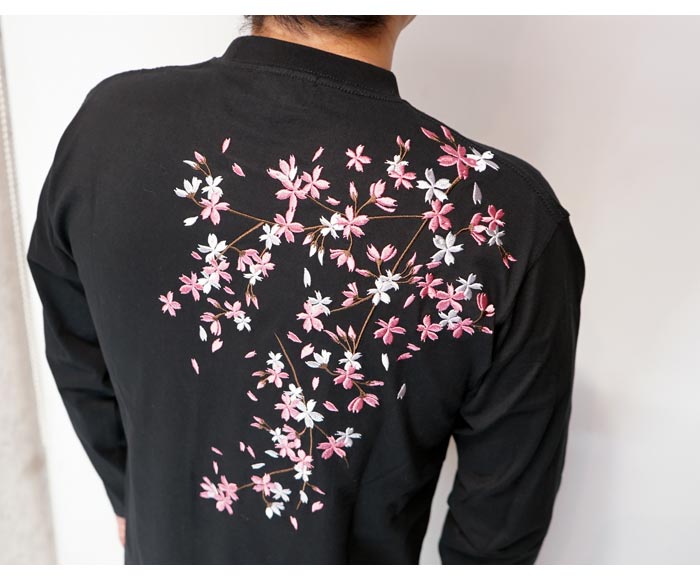 絡繰魂 カラクリダマシイ 和柄 ロング Tシャツ ロンT 長袖 メンズ 桜