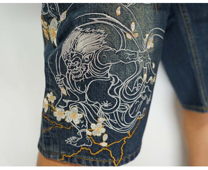 絡繰魂/カラクリダマシイ/龍プリントデニムパンツ/size34/ドラゴン 粋 龍虎激闘デニムパンツ 絡繰魂 242231 和柄 和風 ジーンズ