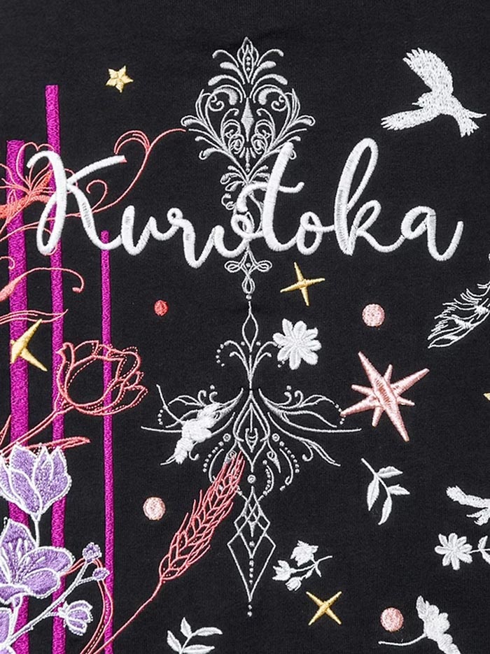 黒菟華 kurotoka 和柄 パーカー メンズ 兎 スリットアート 裏毛 ALL刺
